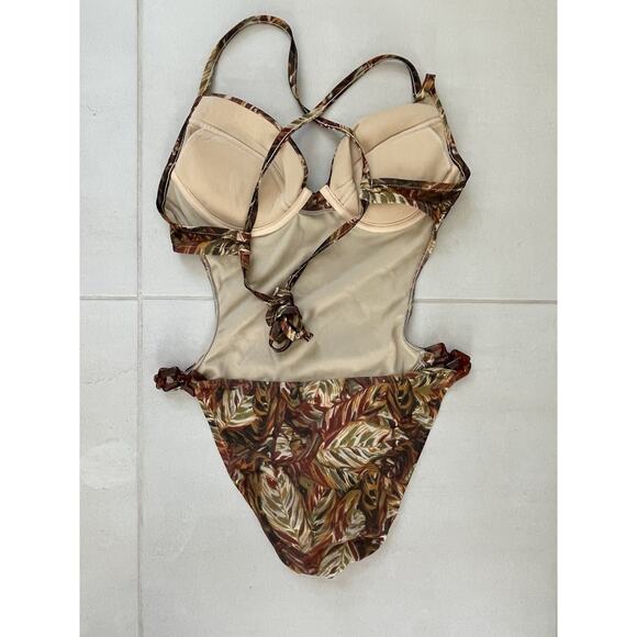 Victoria's Secret 10C One Piece Swimsuit Monokini X Back Print Swimwear 10C - Picture 7 of 13